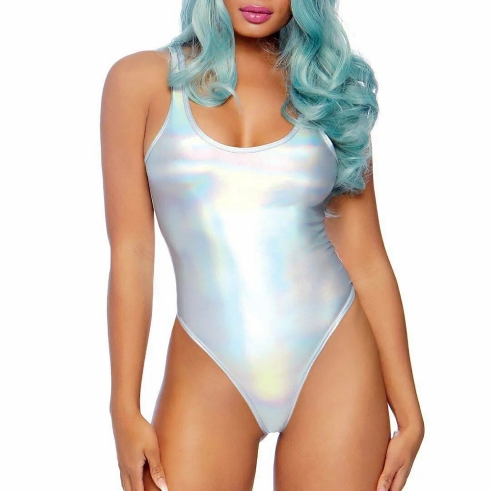Leg Avenue Metallic Bodysuit - Size S
